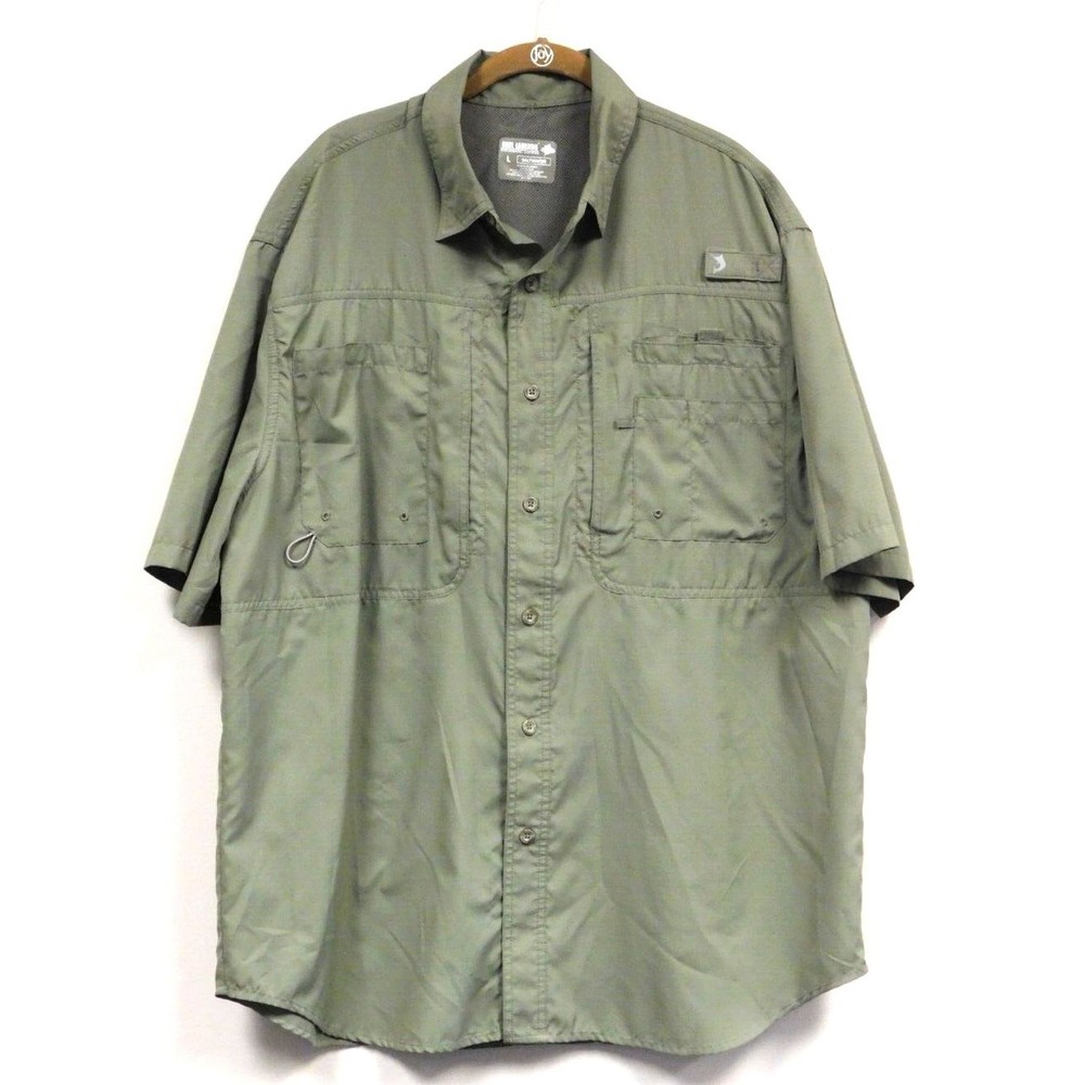 Reel Legends Saltwater Olive Green Men's Shirt‎ Size Large